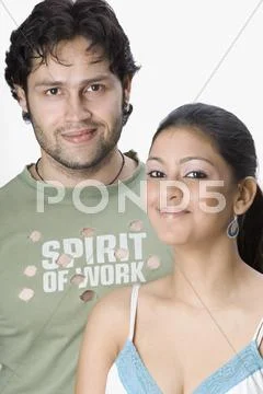 Portrait of a couple smiling Stock Photos