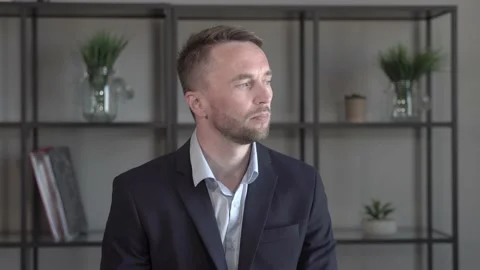 Portrait of Creative Businessman Thinking Stock Footage 133367792