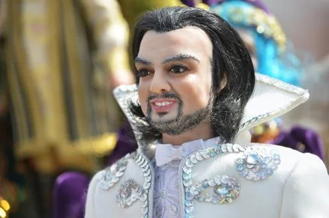 Portrait of a creative doll in the image of the Russian singer Kirkorov, at t 写真素材