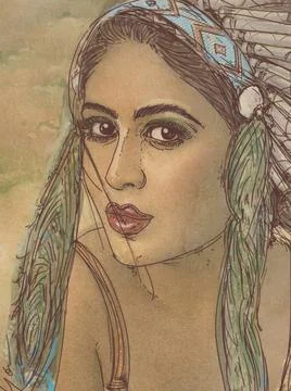 Portrait of a crying girl Stock Illustration