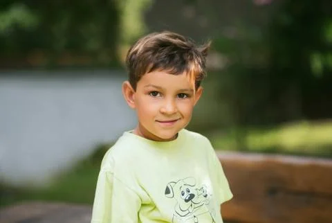 Portrait of a cute 5 year old boy Stock Photos