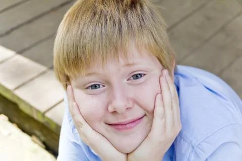 Portrait of cute boy Stock Photos