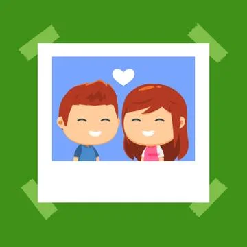 A portrait of a cute couple Stock Illustration