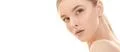 The portrait of the cute girl on the white background Photo
