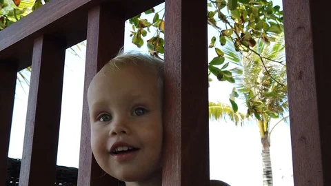 Portrait of a cute two-year-old white boy.  Stock Footage 109480301
