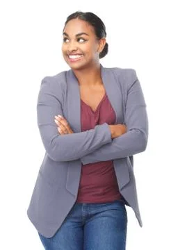 Portrait of a cute young woman smiling Stock Photos