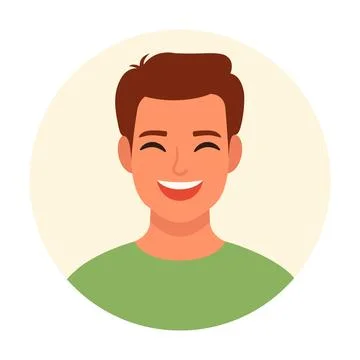 Portrait of a dark-haired man. Male avatars. Vector illustration in a flat .. イラスト素材