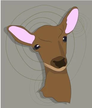 Portrait of a deer on a colored background Illustrazione stock