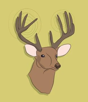 Portrait of a deer on a colored background Illustrazione stock