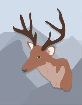 Portrait of a deer on a colored background Stock Illustration