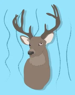 Portrait of a deer on a colored background Illustrazione stock