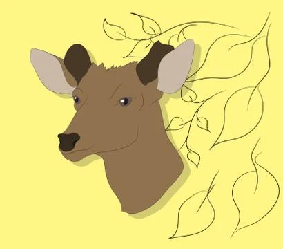 Portrait of a deer on a colored background Stock Illustration