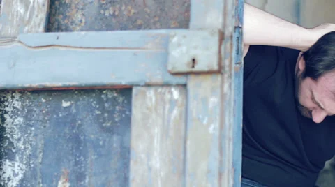 Portrait of depressed man Stock Footage 35159599