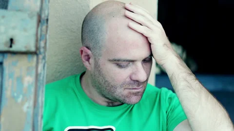 Portrait of depressed man Video stock 35159712