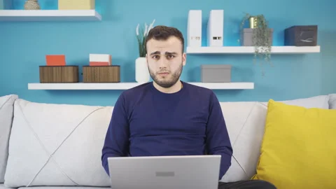 Portrait of depressed young man with problems. Stock Footage 236189275