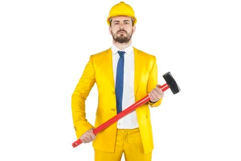 Portrait of the developer and his work tools Stock Photos