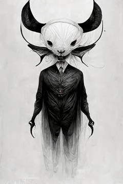 Portrait of devil, Illustration, drawing, 3d illustration, 3d render Portr... Stock Photos