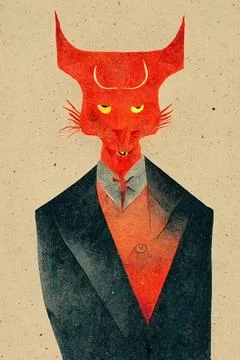 Portrait of devil, Illustration, drawing, 3d illustration, 3d render Portr... Stock Photos