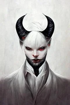 Portrait of devil, Illustration, drawing, 3d illustration, 3d render Portr... Stock Photos