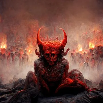 Portrait of devil, Illustration, drawing Stock Illustration