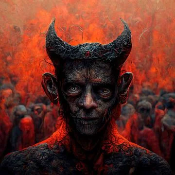 Portrait of devil, Illustration, drawing Stock Illustration