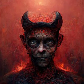Portrait of devil, Illustration, drawing Stock Illustration