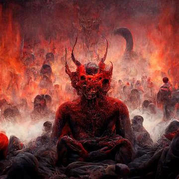 Portrait of devil, Illustration, drawing Stock Illustration