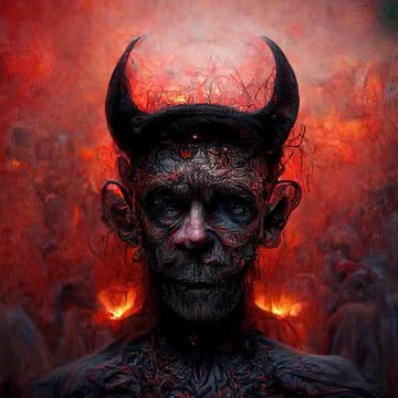 Portrait of devil, Illustration, drawing Stock Illustration