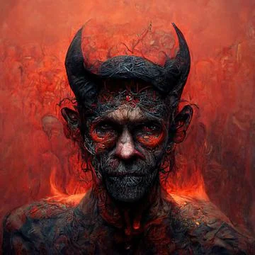 Portrait of devil, Illustration, drawing Stock Illustration