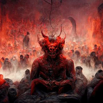 Portrait of devil, Illustration, drawing Stock Illustration