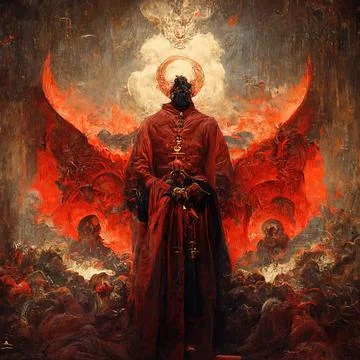 Portrait of devil, Illustration, drawing Stock Illustration