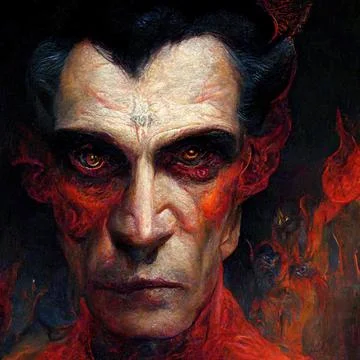 Portrait of devil, Illustration, drawing Stock Illustration