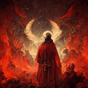 Portrait of devil, Illustration, drawing Stock Illustration