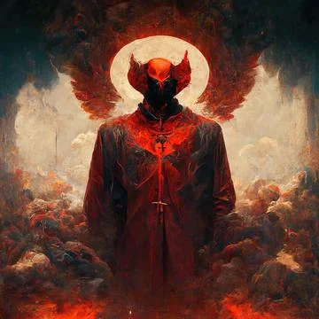 Portrait of devil, Illustration, drawing Stock Illustration