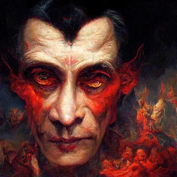 Portrait of devil, Illustration, drawing Stock Illustration
