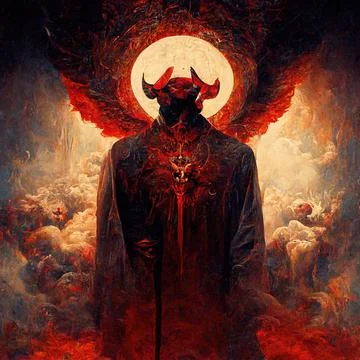 Portrait of devil, Illustration, drawing Stock Illustration