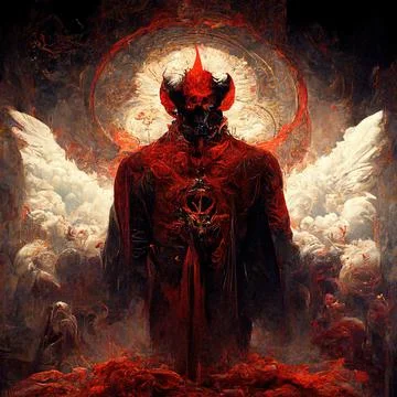 Portrait of devil, Illustration, drawing Stock Illustration