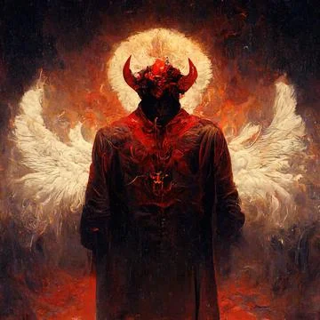 Portrait of devil, Illustration, drawing Stock Illustration