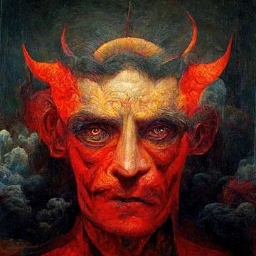 Portrait of devil, Illustration, drawing Stock Illustration