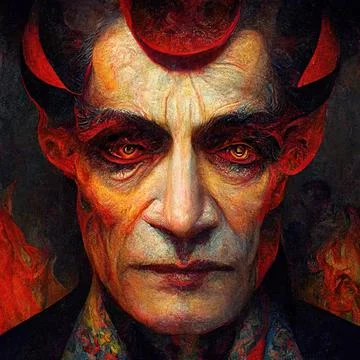 Portrait of devil, Illustration, drawing Stock Illustration