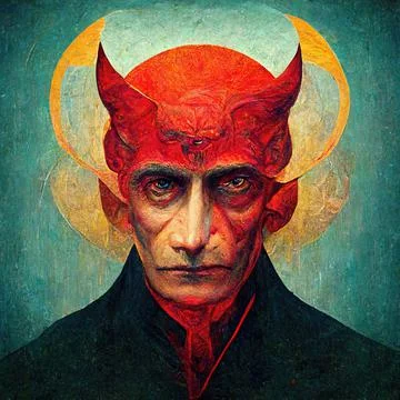 Portrait of devil, Illustration, drawing Stock Illustration