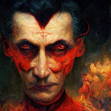 Portrait of devil, Illustration, drawing Stock Illustration