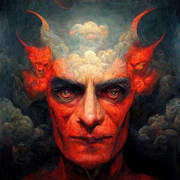 Portrait of devil, Illustration, drawing Stock Illustration