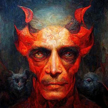 Portrait of devil, Illustration, drawing Stock Illustration