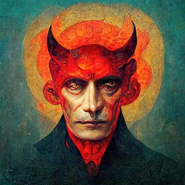 Portrait of devil, Illustration, drawing Stock Illustration