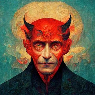 Portrait of devil, Illustration, drawing Stock Illustration
