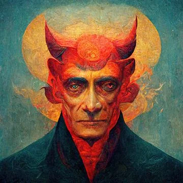 Portrait of devil, Illustration, drawing Stock Illustration