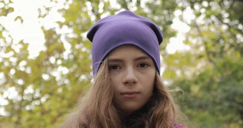 Portrait of a disgruntled child looking at the camera.  Stock Footage 163315506