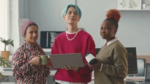 Portrait of Diverse Programmers Team in Office Stock Footage 241267527