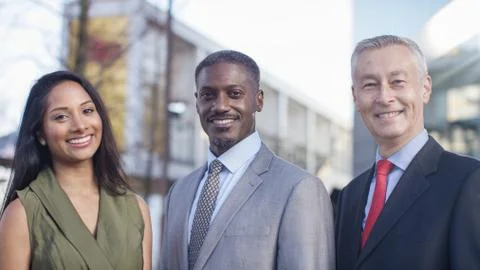 Portrait of diverse successful confident business professionals Stock Photos